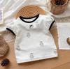 Roupas de Terno Estilo Coreano Verão 2024 Novas Calças para Bebê Menino de 1-3 Anos Conjunto de Duas Peças 100% Algodão Seção Fina Tipo A Roupas de Passeio