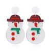 Europeo y Americano caricatura navideña mini muñeco de nieve árbol de Navidad Botas guantes copo de nieve taza de agua aretes acrílicos coloridos