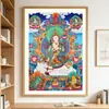 Tangka Nepalesa Pintada a Mano del Bodhisattva Samantabhadra para Decoración de Pared de Sala de Estar, Tangka Pintada a Mano Estilo Tíbet al por Mayor