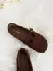 Zapatos Mary Jane planos retro de gamuza con punta redonda y tira en T, suelas suaves, versátiles para ir al trabajo, mocasines