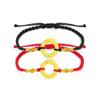 Pulsera de Nudo Ping An de Serpiente Espiritual para Mujer Color Dorado Serpiente del Zodíaco Cuerda de Mano para Pareja Estilo Chino Marea Nacional Pulsera de Cuerda Roja