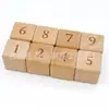 Cubo de Aprendizagem de Madeira DIY Blocos de Madeira Cubo de Números e Letras Madeira Maciça Blocos de Madeira