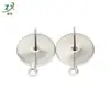 Tarrachas de Brinco de Aço Inoxidável com Argolas/Peças Redondas Douradas com Tachos Pendurados Acessórios para Brincos DIY Feitos à Mão Brincos