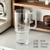 Copo de vidro de grande capacidade, caneca gigante com alça, tampa e canudo para uso no escritório, copo de café e água para meninas