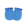 Comercio exterior Guantes de color liso europeos y americanos para recién nacidos Refuerzo elástico Guantes faciales antiarañazos Guantes elásticos para bebés 0-1 años