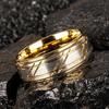 Joyería Europea y Americana Nueva Simple Acero de Tungsteno Chapado en Oro Ranurado Anillo de Oro de Tungsteno Arena para Hombre