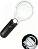 Lentes duplas três luzes LED preto e branco leitura portátil jóias de identificação de alta potência lupa atacado 6902AB