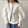 Casaco de Lã Grosso Europeu e Americano Transfronteiriço para Mulheres, Novo Design Outono e Inverno 2026, Gola V Cor Sólida Estilo Chanel