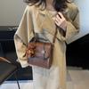 Bolso Pequeño Retro de Cuero con Cera para Mujer 2026 Otoño e Invierno Nuevo Bolso Cruzado Texturizado Mochila para Viajero Estudiante Mochila