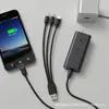 Cable de Datos de Uno a Tres de 20 cm Power Bank con Cable de Carga USB Cable de Carga de Uno a Tres Adecuado para Teléfonos Móviles Cable de Uno a Tres