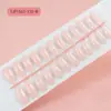 Pontas de unha personalizadas extra-longas em formato trapézio, não seladas com gel UV, 24 peças por pacote, cor sólida, unhas prontas para usar
