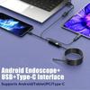 Endoscópio para celular Android Tipo-C câmera desentupidora de tubo industrial sonda USB à prova d'água 5,5 mm semirrígido