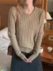 Suéter grueso de punto trenzado bordado vintage para mujer, otoño e invierno, de manga larga, corte holgado, jersey de punto básico