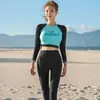 Traje de buceo coreano para mujer, traje de baño dividido para snorkel, traje de surf conservador ajustado de manga larga para mujer, traje para medusas