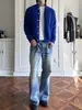 Suéter de Punto de Hilo Mixto Cuello Alto Estilo Old Money para Hombre, Cárdigan de Punto de Otoño, Chaqueta Suéter de Lana Ligeramente Holgada para el Trabajo