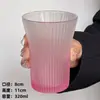 Taza de Café Colgante Rosa Degradado Mate, Taza para Café Americano Helado, Taza de Té de Aspecto Elegante, Vaso de Vidrio para el Hogar, Vaso para Beber