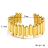 Estilo INS transfronterizo lujo ligero alta calidad variedad anillo abierto de acero de titanio femenino nicho temperamento anillo chapado en oro ajustable