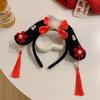 Haichao joias tiara de Ano Novo para bebê menina estilo antigo faixa de cabeça com bandeira presilha para traje Tang infantil acessórios de cabelo estilo chinês para meninas