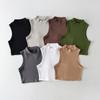 Estilo europeu e americano verão New ins hot girl short slim fit emagrecendo gola rolê pequena manga colete bottoming top para mulheres ins