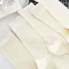Calcetines Blancos Finos de Verano para Mujer hasta Media Pantorrilla 2025 Nuevo Estilo Ballet Malla Transpirable Calcetines Caídos para Combinar con Mocasines