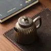 Tetera Rústica de Cerámica Estilo Japonés con Acabado Dorado, Tetera Individual para Uso Doméstico, Juego de Té Kung Fu, Maceta Redonda Grande de Cerámica Vintage Hecha a Mano