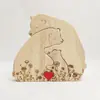Adornos de Madera para Pareja de Osos con Corazón Splicing de Venta Caliente Transfronteriza Decoración del Hogar Manualidades Regalos de San Valentín