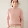 Nuevo Suéter de Cachemira Pura para Mujer de Otoño e Invierno Engrosado Ajustado Medio Cuello Alto Patrón de Diamantes Tejer de Manga Larga