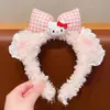 Pelúcia Fofa Gato Kt Laço Faixa de Cabelo Infantil Acessórios de Cabelo para Meninas Faixa Super Fofa Antiderrapante Pote de Cabelo