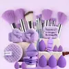 Popular Set de Esponjas y Brochas de Maquillaje, Herramientas Completas de Maquillaje de 33 Piezas, Esponja Limpiadora Facial, Borla para Polvo, Set Combinado de Envío Directo Xiyin