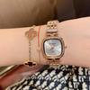 Dimini Timini Moda Reloj Cuadrado Pequeño Temperamento Reloj de Mujer Correa de Acero Aleado Reloj de Mujer Reloj de Cuarzo Simple para Mujer