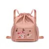 Mochila de Moda Bordada Personalizada, Gran Capacidad, Bolsa con Cordón Repelente al Agua, Estilo Coreano Casual para Senderismo y Montañismo para Mujeres