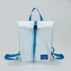 Mochilas Personalizables de Color Blanco y Azul Contrastante, Bolsas Impermeables de Malla para Laptop, Mochilas de Regalo Publicitario para Exposiciones, Hechas a Medida