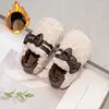Otoño/Invierno 2026 Nuevo Estilo Mocasines de Fondo Grueso con Felpa Adentro Versión Coreana para Mujer Calzado de Moda para Exterior con Lazo Versátil de Piel y Algodón