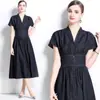 Verano 2025 nuevo sentido de alta gama falda de mezclilla retro francesa casual vestido de cintura mujer