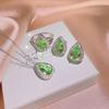 Novo conjunto de três peças Internet Celebrity Live Selling Water Drops Luxury Ring Necklace Pingente Brincos Set