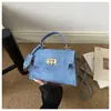 Estilo Coreano Kelly Simples 2026 Nova Bolsa de Mão Quadrada Pequena de Luxo Exquisita com Fecho Bolsa de Ombro Transversal Feminina