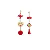 Pendientes de la Fortuna de Año Nuevo para Mujer 2026 Nuevos Pendientes de Botón Rojos Festivos Populares Diseño Único Pendientes de Gama Alta