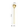 Cuchara de acero inoxidable de mango largo para mezclar miel, cuchara creativa para el amor, cuchara para helado casero, cuchara para postre, cuchara para café dorada