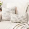 Capa de Almofada Jacquard Estilo Nórdico Padrão Diamante Capa para Almofada de Encosto de Sofá Padrão Floral Geométrico Capa de Almofada Decorativa para Sala de Estar Quarto