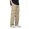 Pantalones Cargo Estilo Americano, Talla Grande, Delgados para Hombre, Holgados, Rectos, Pierna Ancha, Casuales, Resistentes al Desgaste, Holgados, Ropa de Trabajo, Pantalones Largos