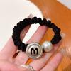 Anillo para el cabello con perla de imitación estilo Chanel, cuerda para el cabello de Corea del Sur, cuerda para el cabello de alta calidad, cuerda para el cabello con tendón de goma elástica duradera, accesorios para el cabello para mujeres