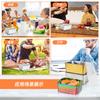 Caja de Snacks de Acero Inoxidable Contenedor Rectangular para Alimentos con Tapa Transparente Tapa de Plástico Transparente a Prueba de Fugas Lonchera