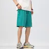 Shorts esportivos masculinos de seda gelada estilo americano para atividades ao ar livre, calça masculina fina e solta de tamanho grande para o verão, shorts à prova d'água casuais no joelho