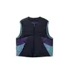 Chaleco de Plumas de Invierno Black Fleet Chaqueta de Plumas de Pato Blanco Chaleco de Plumas Patchwork Retro Color Block Unisex