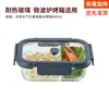 Caja Conservadora de Alimentos, Fiambrera de Vidrio Dividida, Fiambrera Bento Resistente al Calor, Recipiente para Microondas, Fiambrera para Oficinistas, Vidrio de Borosilicato Alto
