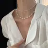 Collar Tubular de Perlas Florales con Cielo Estrellado Brillante con Perlas de Alta Calidad, Diseño de Nicho, Sencillo y de Moda, Estilo Ins con un Sentido de Sofisticación