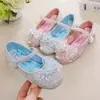Zapatos de Princesa de Dibujos Animados para Niñas Verano 2025 Nuevos Zapatos de Cuero de Suela Suave para Niños Zapatos de Lentejuelas y Cristales para Niñas Pequeñas para Actuaciones