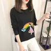 2025 Primavera y Otoño Nuevo Estilo Coreano Camiseta de Manga Larga para Mujer Camiseta Básica Top de Estudiante Camiseta de Cuello Redondo para Mujer Venta al por Mayor