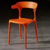 Cadeira de chifre de boi cadeira de plástico mesa de jantar simples banqueta com encosto cadeira com encosto doméstico cadeira de jantar nórdica para adulto espessa moderna