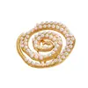 Anillo de Aro de Perla Espiral Retro Exagerado Elegante de Acero Inoxidable Transfronterizo Europeo y Americano para Mujer Anillo para Dedo Índice Caracol Espiral para Mujer